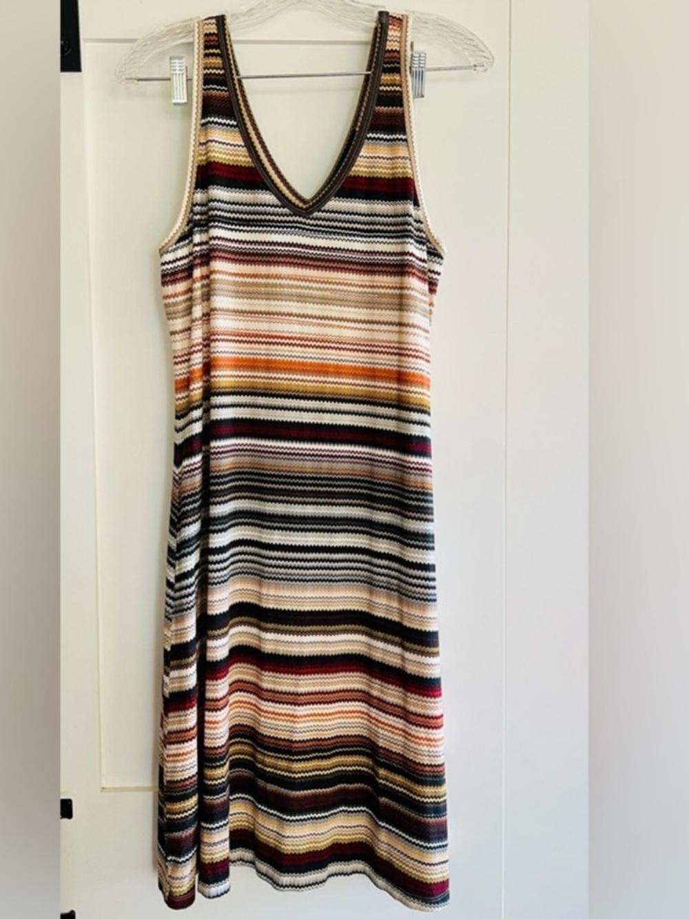 Karen Kane Striped Midi Dress in Earth Tones